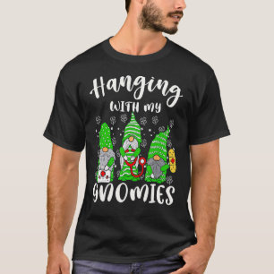 Hanging With My Gnomies Nurse Shamrock Clover Patr T-Shirt