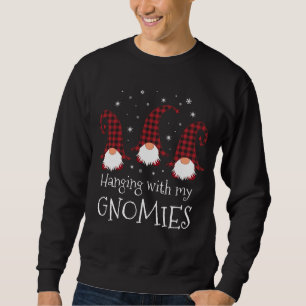 Hanging With My Gnomies Plaid Garden Christmas Gno Sweatshirt