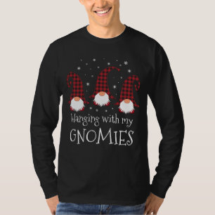 Hanging With My Gnomies Plaid Garden Christmas Gno T-Shirt