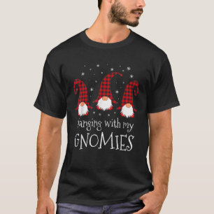 Hanging With My Gnomies Plaid Garden Christmas Gno T-Shirt