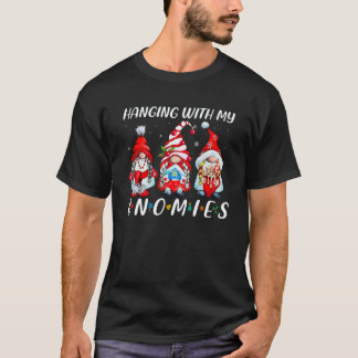 Hanging With My Gnomies Red Plaid Pattern Gnome Fr T-Shirt