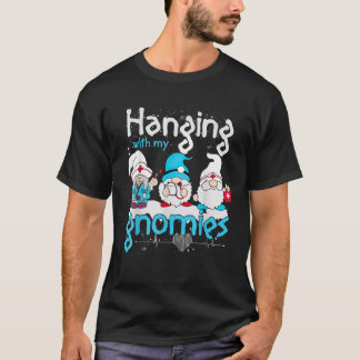 Hanging With My Gnomies Retro Gnomes Christmas For T-Shirt