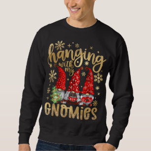 Hanging With My Gnomies Santa Cute Gnome Christmas Sweatshirt