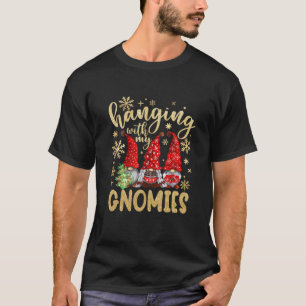 Hanging With My Gnomies Santa Gnome Christmas Paja T-Shirt