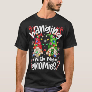Hanging With My Gnomies Santa Gnome Christmas Paja T-Shirt