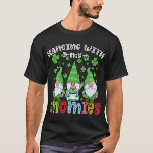 Hanging With My Gnomies Santa Gnomes Light Snow Ch T-Shirt