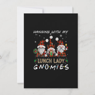 Hanging With My Lunch Lady Gnomies Leopard Plaid G Invitation