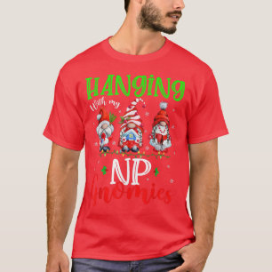 Hanging With My NP Gnomies Cute Xmas Lights Gnome T-Shirt
