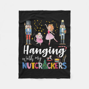 Hanging With My Nutcrackers Squad Christmas Ballet Fleece Blanket
