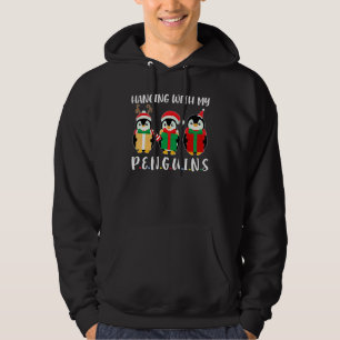 Hanging With My Penguins Xmas Christmas Penguins L Hoodie