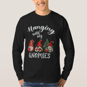 Hanging With My Science Teacher Gnomes Ugly Xmas M T-Shirt