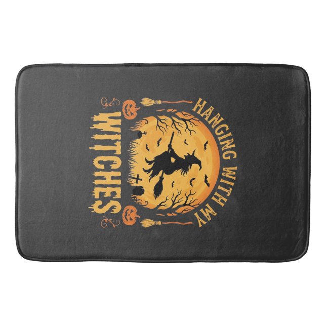Hanging With My Witches Halloween Design (2) Bath Mat (Front)