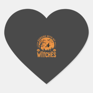 Hanging With My Witches Halloween Design (3) Heart Sticker