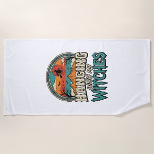 Hanging With My Witches Vintage Halloween Design_1 Beach Towel
