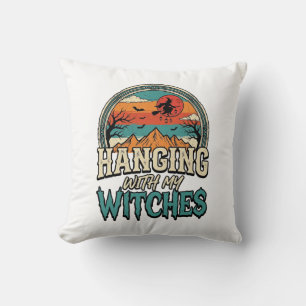 Hanging With My Witches Vintage Halloween Design_1 Cushion