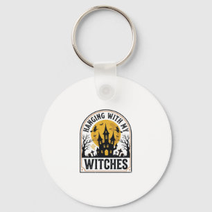 Hanging With My Witches Vintage Halloween Design_1 Key Ring