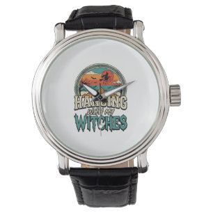Hanging With My Witches Vintage Halloween Design_1 Watch