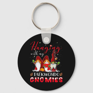 Hanging with Taekwondo Gnomies Christmas Martial Key Ring