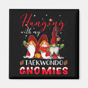 Hanging with Taekwondo Gnomies Christmas Martial Magnet