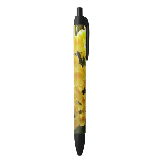 Hanging Yellow Orchids Tropical Flowers Black Ink Pen (Bottom (Vertical))