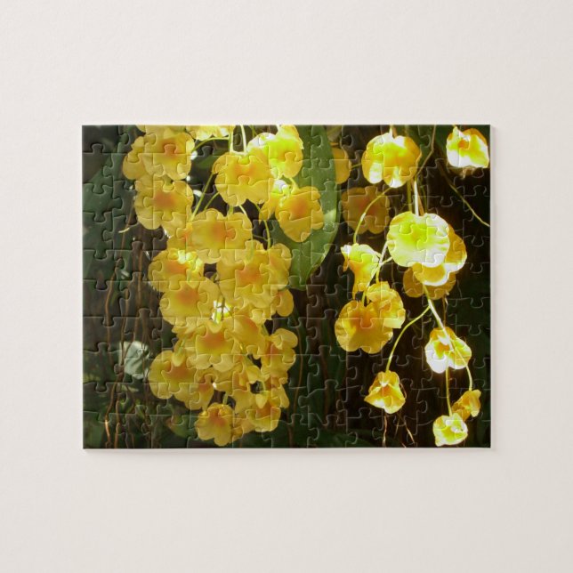 Hanging Yellow Orchids Tropical Flowers Jigsaw Puzzle (Horizontal)