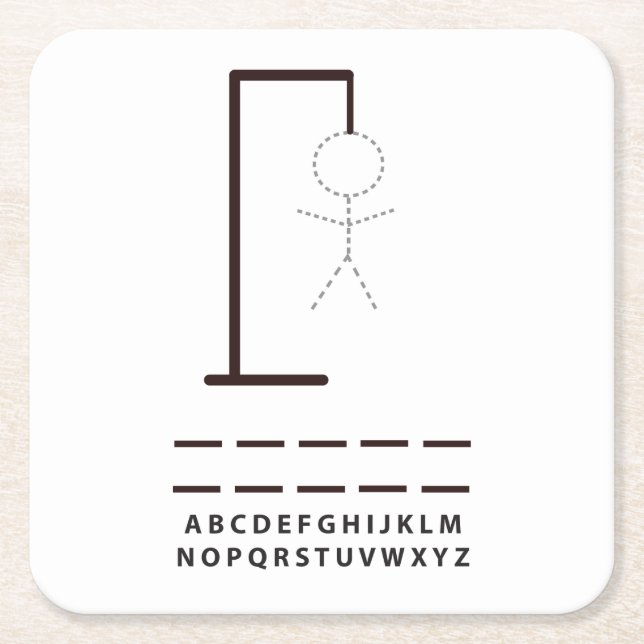 Hangman Game Party Coasters (Front)