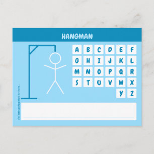 Hangman Word Game Postcard
