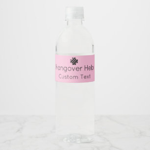 Hangover Help Water Bottle Label 