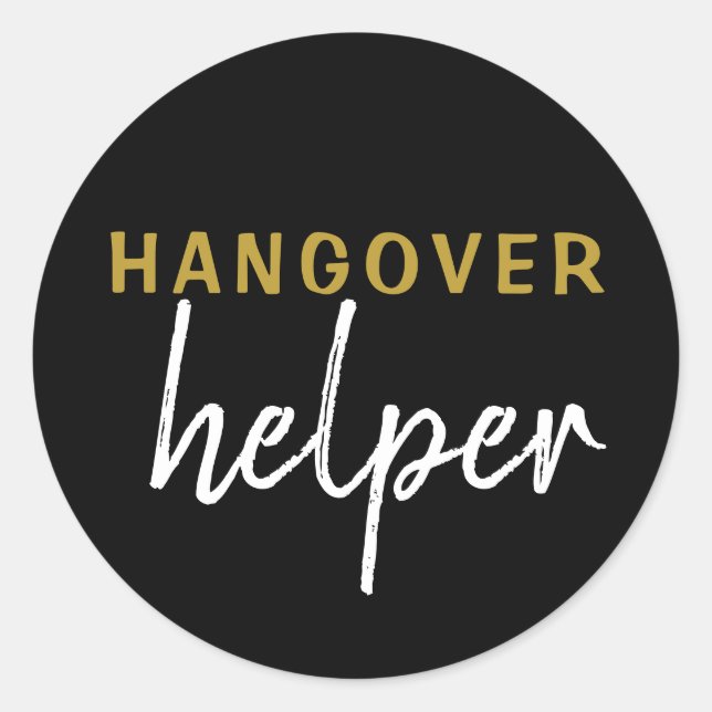 Hangover Helper Wedding Bachelorette Favour Sticke Classic Round Sticker (Front)