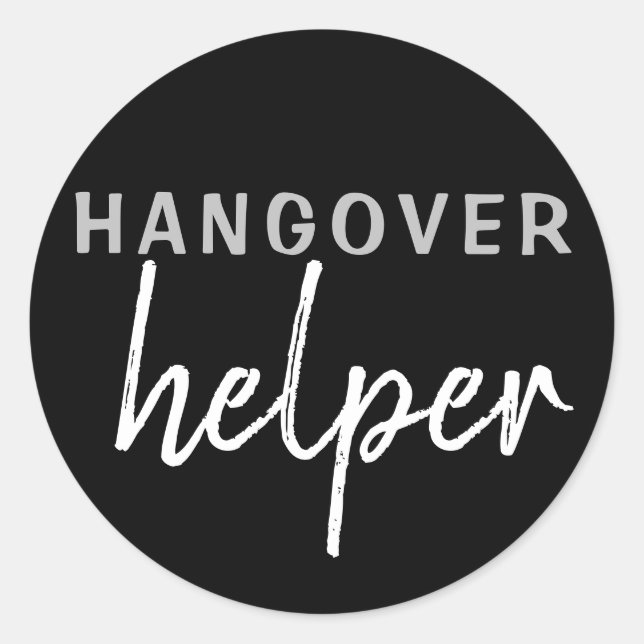 Hangover Helper Wedding Bachelorette Favour Sticke Classic Round Sticker (Front)