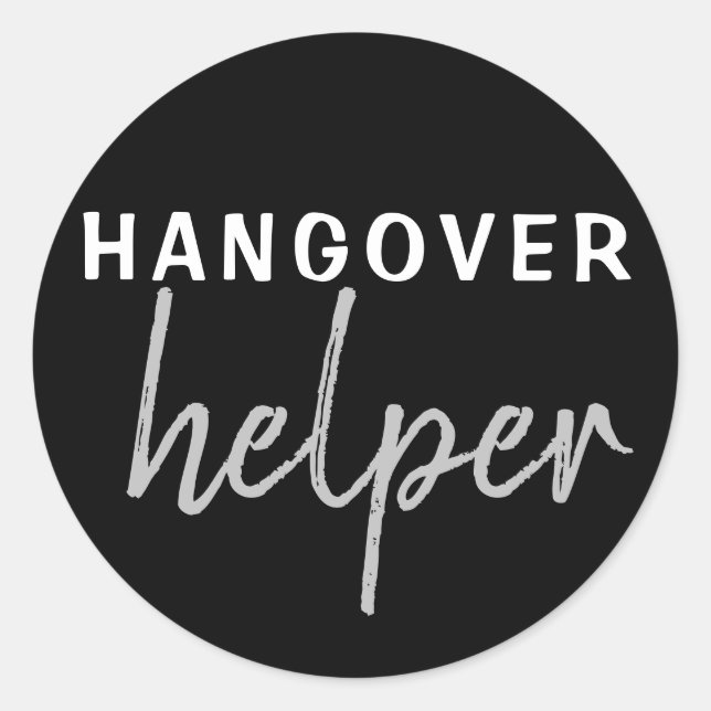 Hangover Helper Wedding Bachelorette Favour Sticke Classic Round Sticker (Front)