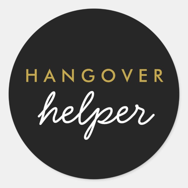 Hangover Helper Wedding Favour Sticker (Front)