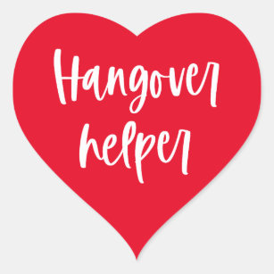 Hangover Helper Wedding Recovery Kit  Heart Sticker