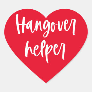Hangover Helper Wedding Recovery Kit  Heart Sticker