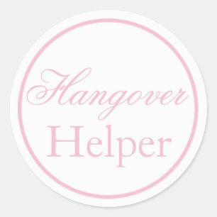 "Hangover Helper" Wedding Sticker Blush Pink