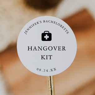 Hangover Kit Bachelorette Party Favour Classic Round Sticker