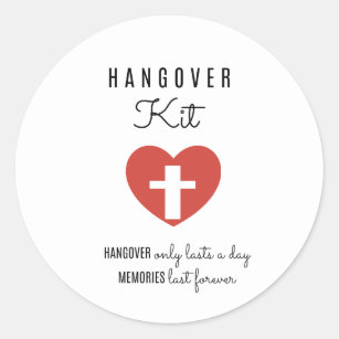 Hangover Kit Drinking Labels,  Favour Sticker