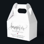 Hangover Kit Editable Colour Lovely Calligraphy Favour Box<br><div class="desc">Thank your guests with stylish,  personalised favour boxes! All text and background colours are fully editable. Click the "Personalise" button to customise further or contact us if you need help with customisation. For matching items and more stylish designs,  visit our website at www.berryberrysweet.com</div>