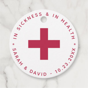 Hangover Kit In Sickness and Health Modern Magenta Favour Tags