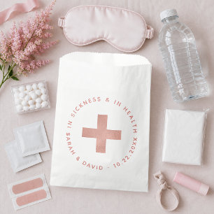 Hangover Kit In Sickness and in Health Pink Cross Favour Bag