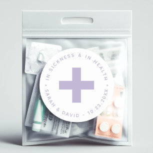 Hangover Kit Lavender Cross In Sickness and Health Classic Round Sticker
