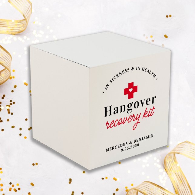 Hangover Recovery Kit Personalised Wedding Square  Favour Box (Creator Uploaded)