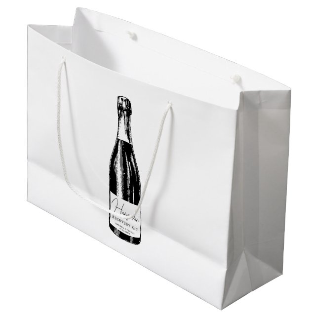 Hangover Recovery Kit Wedding Guest  Large Gift Bag (Front Angled)