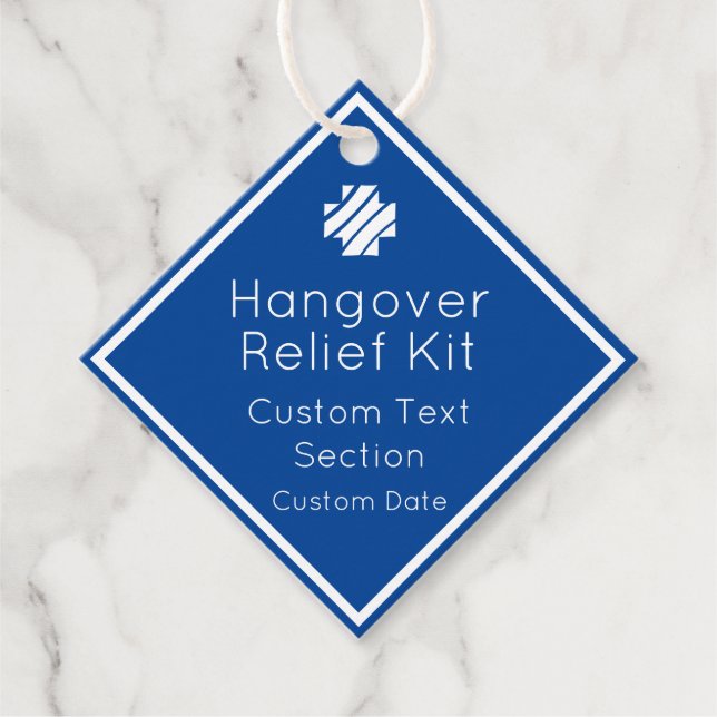 Hangover Relief Kit Favour Tags (Front)