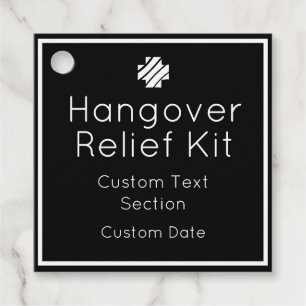 Hangover Relief Kit Favour Tags