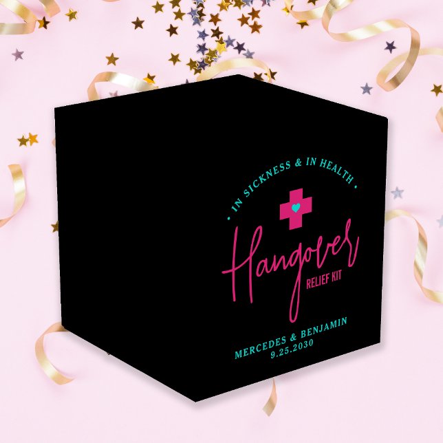 Hangover Relief Kit Hot Pink Personalised Wedding  Favour Box (Creator Uploaded)