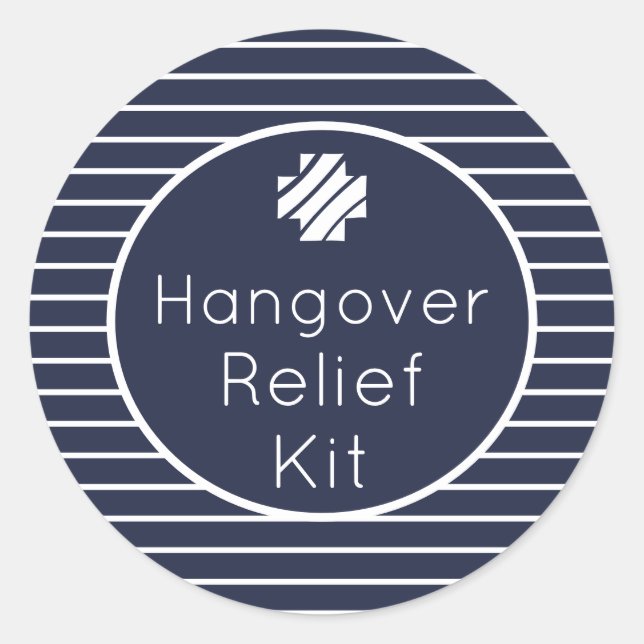Hangover Relief Kit Navy and White Stickers (Front)