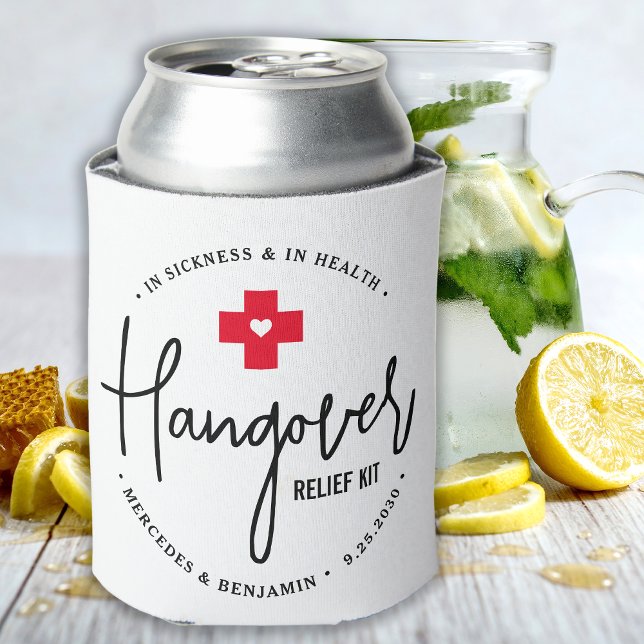 Hangover Relief Kit Personalised Wedding Favour Can Cooler (Creator Uploaded)