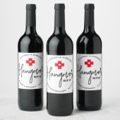 Hangover Relief Kit Personalised Wedding  Favour  Wine Label (Bottles)