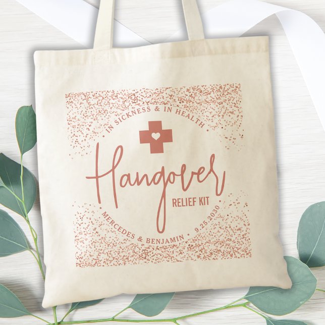 Hangover Relief Kit Rose Gold Wedding Favour  Tote Bag (Creator Uploaded)